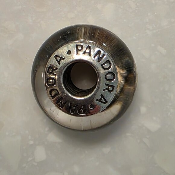 Pandora Murano Glass Zebra Print Charm, Like New - Picture 2 of 3